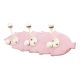 Pink Cream Double Loop Ceramic Iron Wooden Hooks